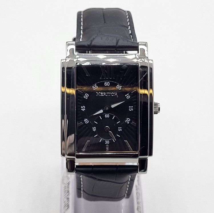 Heritor Frederick, Stainless Black Leather Men's Automatic Watch