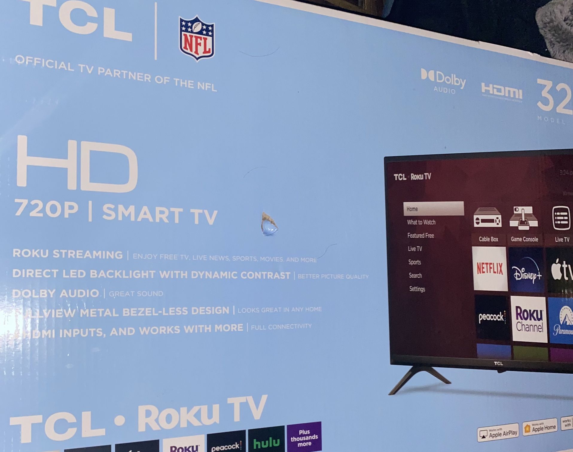 TCL 32” Roku Smart Tv Brand New
