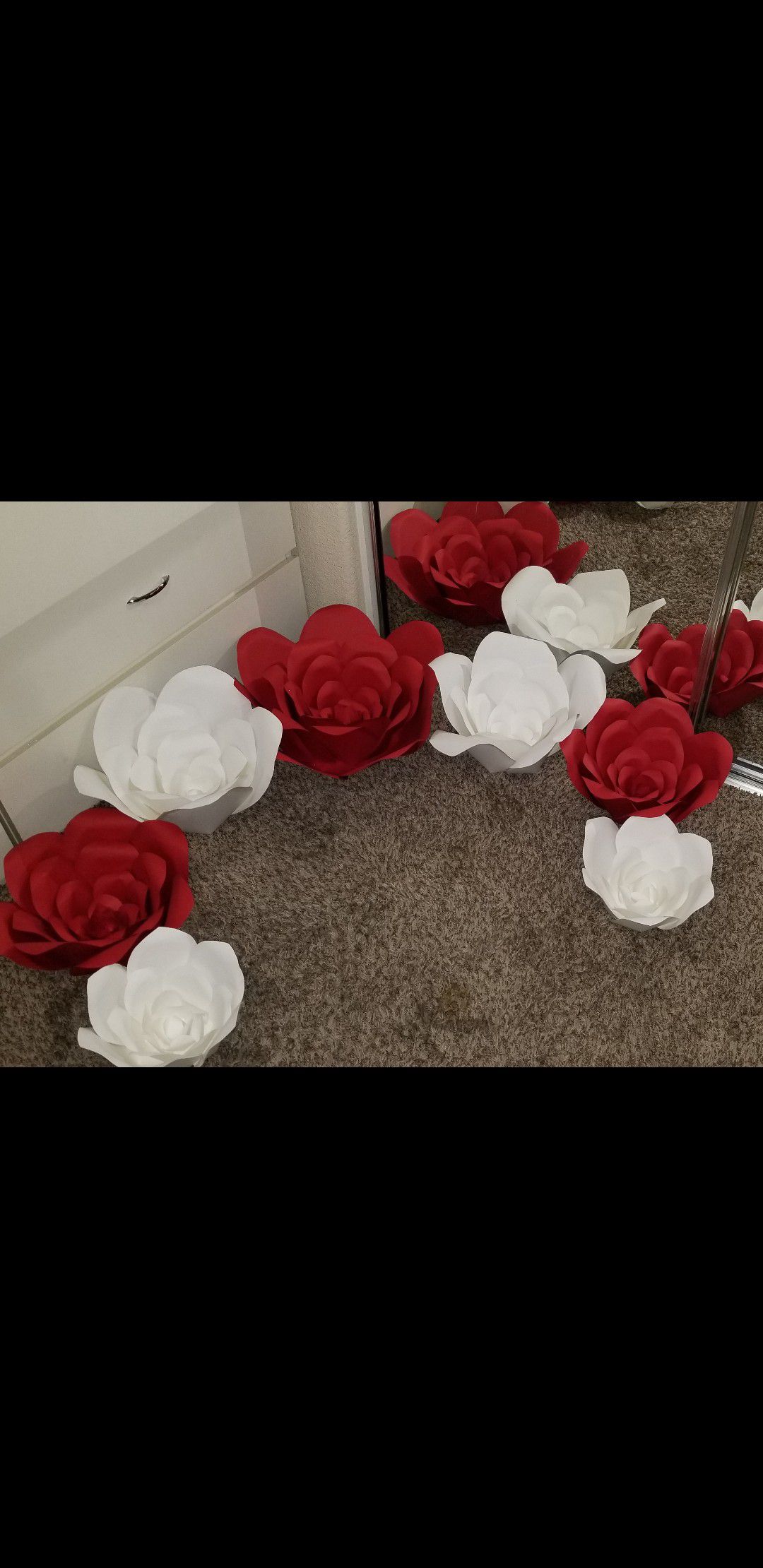 Red and white Paper Flower