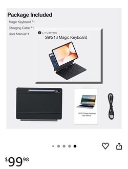 Magic Keyboard Case for Samsung Galaxy Tab S11/S9 11inch,S10Lite/S10FE /S9FE 5G 10.9" with Multi-Touch Trackpad & LED Display & S Pen Holder & 7-Color