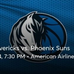 Dallas Mavericks vs Phoenix Suns 1/24 
Section 111 Row X Seats 9-11