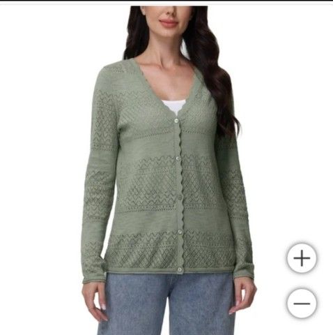 Frye Ladies Pointelle Cardigan