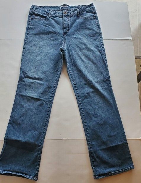 BandolinoBlu Bootcut Jeans Sz 16 Stella Embellished Back Flap Pockets Women's