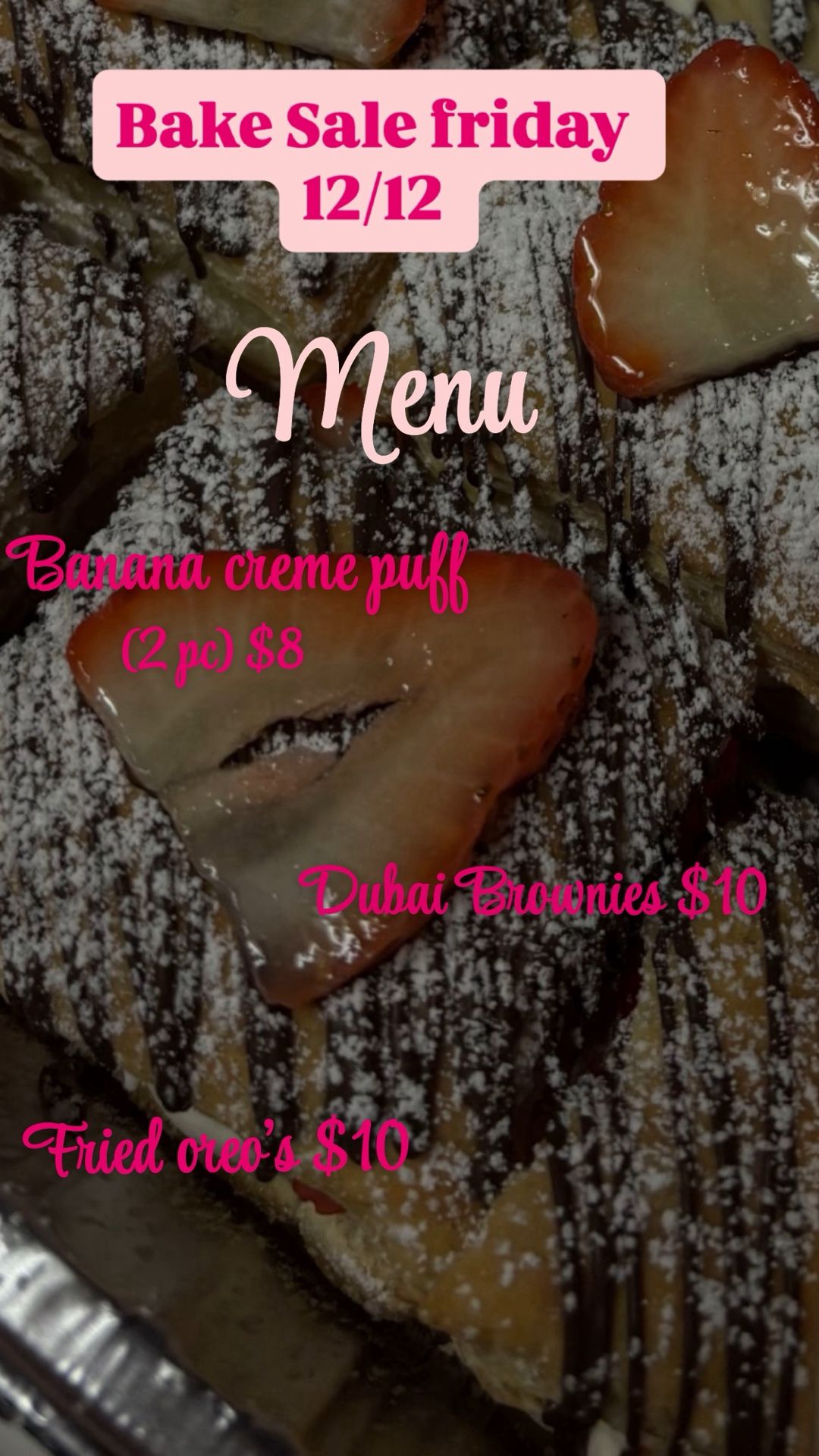 bake sale friday 12/12