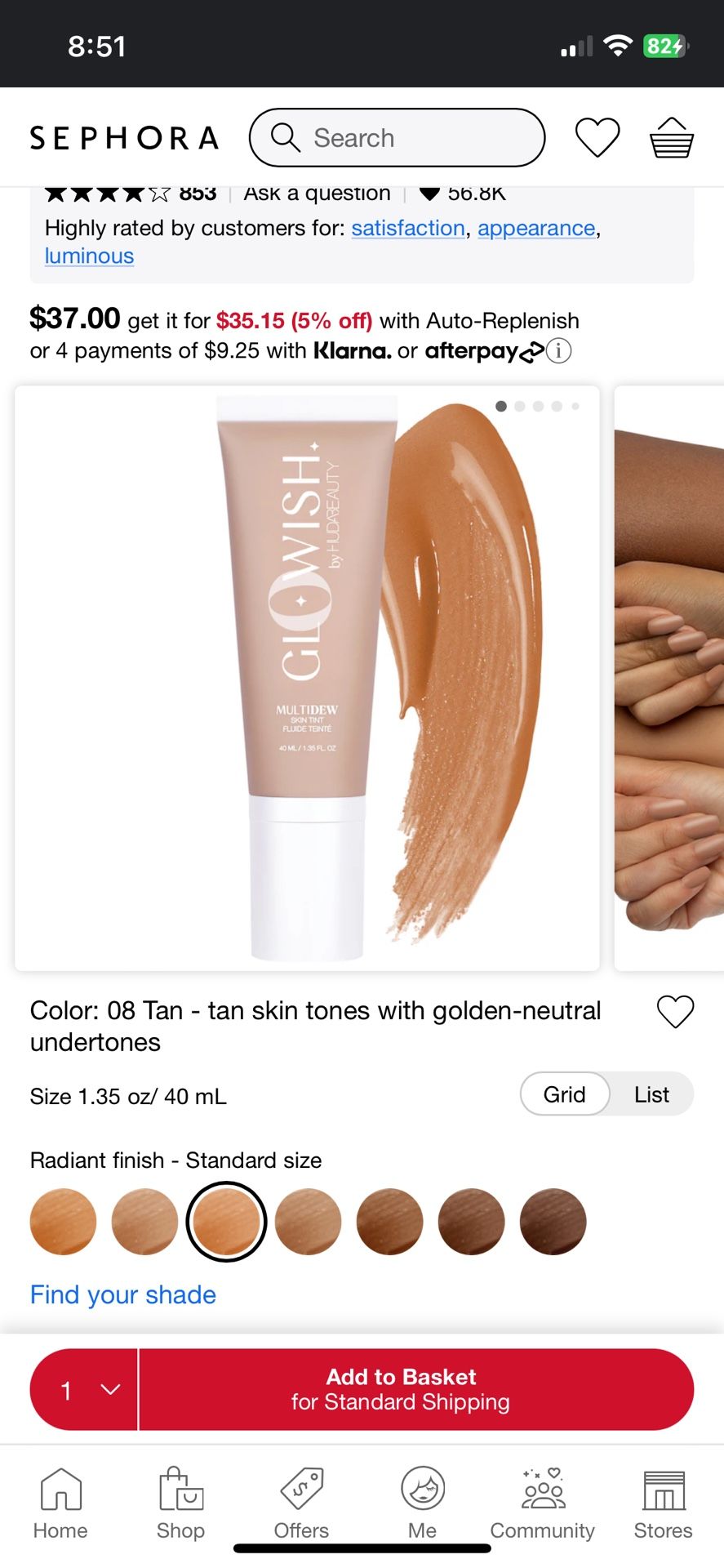 HUDA BEAUTY GLOWSKIN VEGAN SKIN TINT
