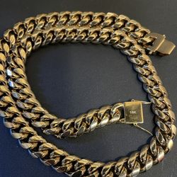 18k Gold Finish 14MM Cuban Link