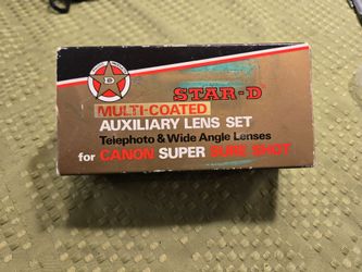 Multi-coated telephoto and wide angle lenses for Canon Super Sure Shot.
