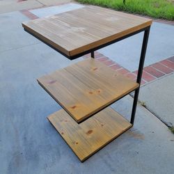 Small Metal Wood 3 Shelf Shelves Side Accent Table Night Stand Storage Shelves Shelf Bookshelf Bookcase