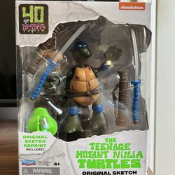 TMNT Ninja Turtles Original Sketch Leonardo 40th Anniversary Playmates (2024)