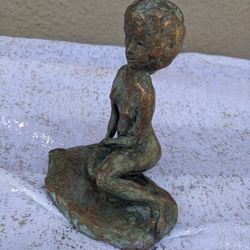 Beautiful Signed 1974 R. Handley Bronze Metal Statue Sculpture 