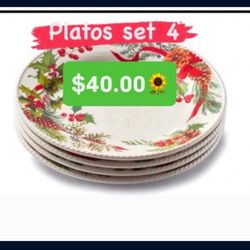 Juego  De 4 Platos Para Pastel Ensaladas Postres $85.00 Princess House Ventas Finales 