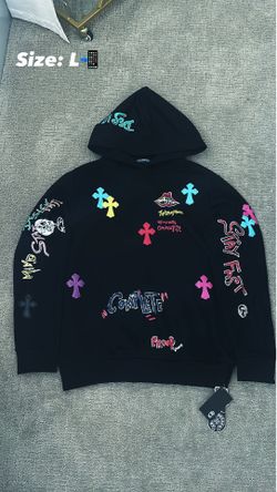 Chrome heart hoodie size L with tags