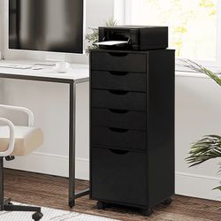 5-Drawer Dresser with Caster Wheels, Chest of Drawers with Bottom Cabinet Storage,Storage Cabinet for Bedroom,Home Office (Black)