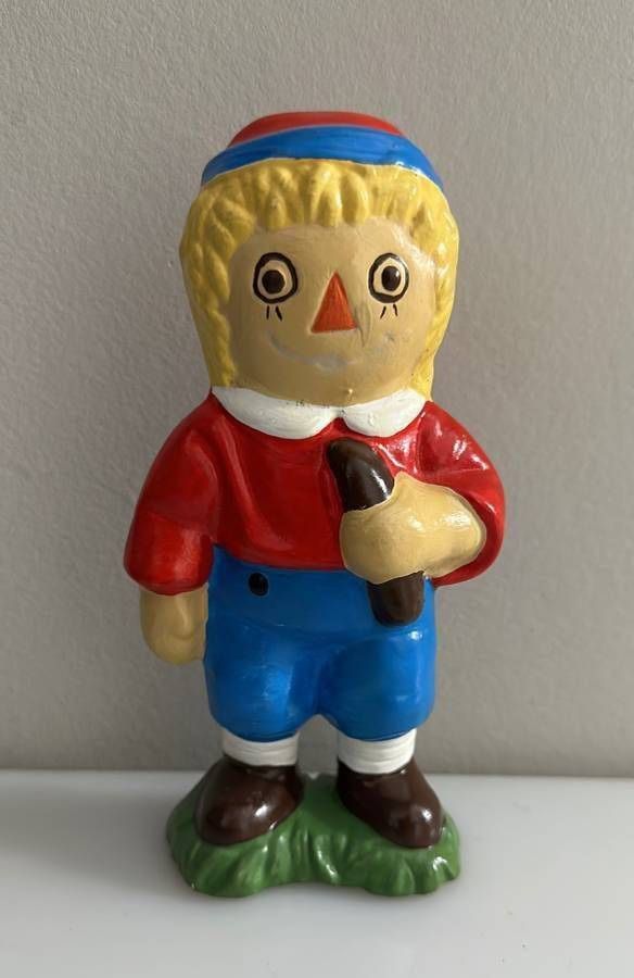 Vintage Raggedy Andy Ceramic Standing Figurine Doll