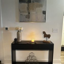Entryway Console Table Fluted - Black
