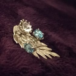 1Ct Swiss Blue Topaz Earrings/ add Pendant 10$