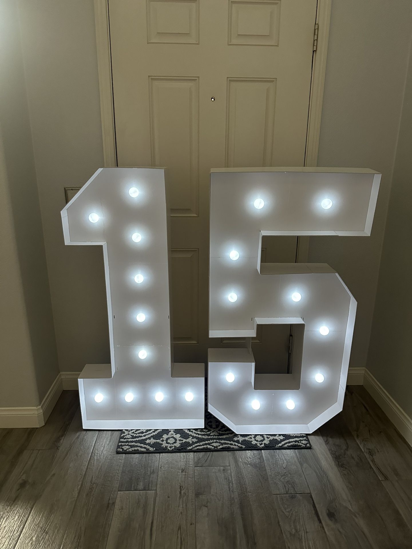 Marquee Numbers 15, Quinceanera, Light Up Numbers, Party Marquee Numbers