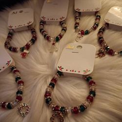 Ladies Crystal Color Christmas Bracelets 