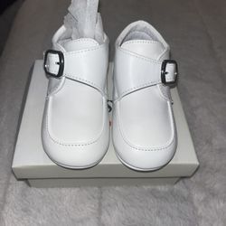 White Baptism Boy Shoes Size 5