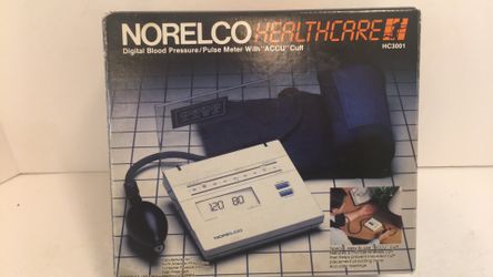 Norelco Healthcare Digital Blood Pressure/Pulse Meter w/ “ACCU” Cuff tested and works. Four AA Batteries included