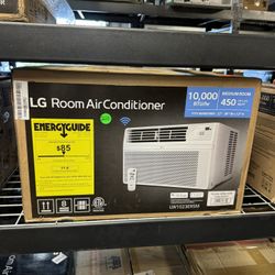 LG 10,000 BTU 115V Window Air Conditioner Cools 450 sq. ft. with Wi-Fi, Remote and in White