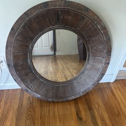 Wood Circle Mirror 