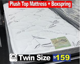 EVERY DAY SPECIAL!!! PlushTop  Twin Size Mattress + Boxspring, Colchones, Bed, Camas, Boxspring, Furniture