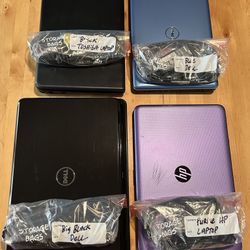 4 Laptops Lot, As Is; All Working, and Factory Reset