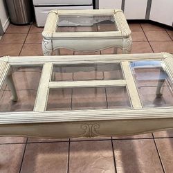 1 NEW TABLE & 1 NEW END TABLE-SOLID WOOD