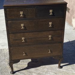 MCM Short Chest 5 Drawer Solid wood Dresser Unique vintage