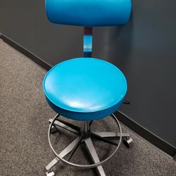 Rolling adjustable stool with back