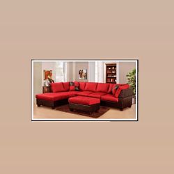 Red And Black Sectional Living Room
