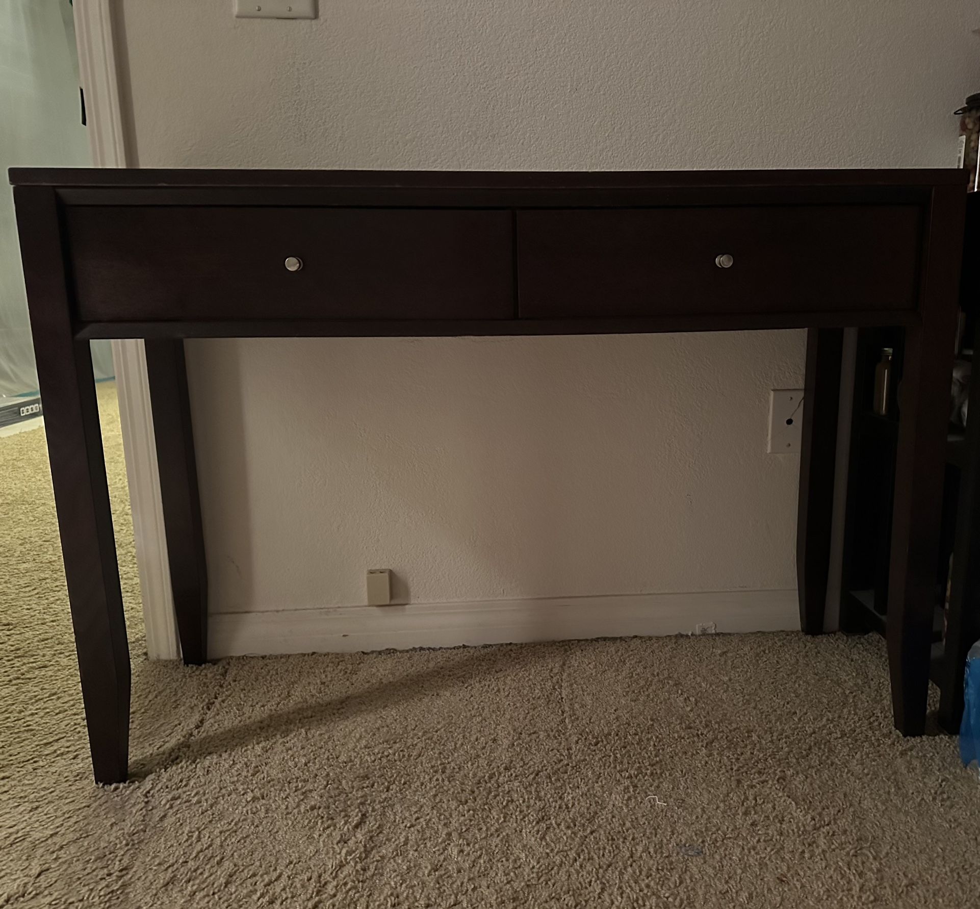Wood Console Table with Two Drawers