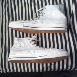 Converse Chuck Cracked White Paint Size 13 Men