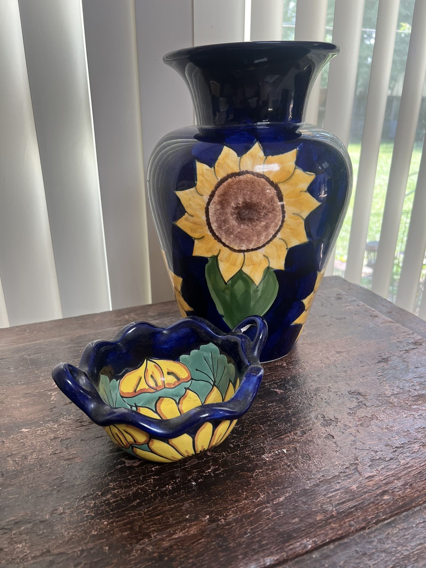Hand Painted Vase And Bowl