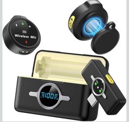 Wireless Lavalier Microphone for iPhone/Android, Lapel Mics with USB-C Plug-Play, Mini Mic with 2.4GHz Noise Cancellation, Charging Case Included, 300