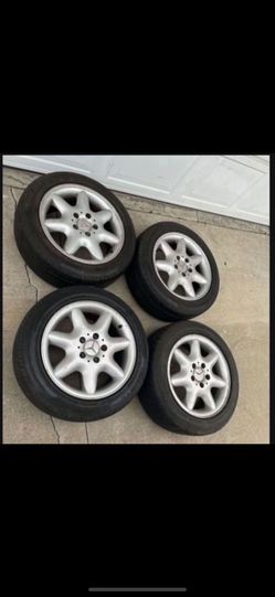 4 - 205/55r16 5x112 5x4.41 Stock Mercedes C280 C Class Vw Jetta Passat Golf Audi Wheels Rims Good 80% Treads Tires!!!!!!!!!!!!!!!!