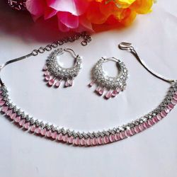 Eid Sale  Ad Stones Necklace &earring Set 