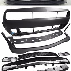 Fits 15-22 Dodge Challenger Front Full Bumper Cover & HC Style Lip Unpainted PP