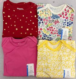 Baby Girl Long Sleeve Bodysuits 24M – Set of 4