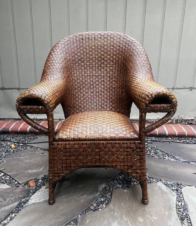 ** Beautiful Wicker Chair and Ottoman **