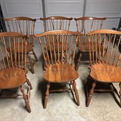 Set Of 6 Real Wood Chairs