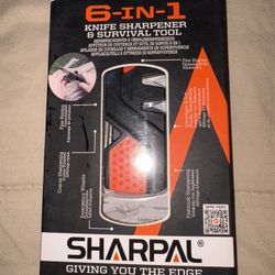 6-in-1 Pocket Knife Sharpener and Survival Tool with Fire Starter + More 
