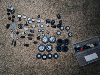 MANY DIFFERENT TYPES Of LEGO WHEELS, TIRES, AXEL, Misc.