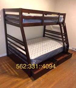 Literas Nuevas. Cameron. Full/Twin Bunk Beds w/Mattresses