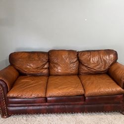 BenchCraft Genuine Aniline Leather Sofa - FREE Delivery
