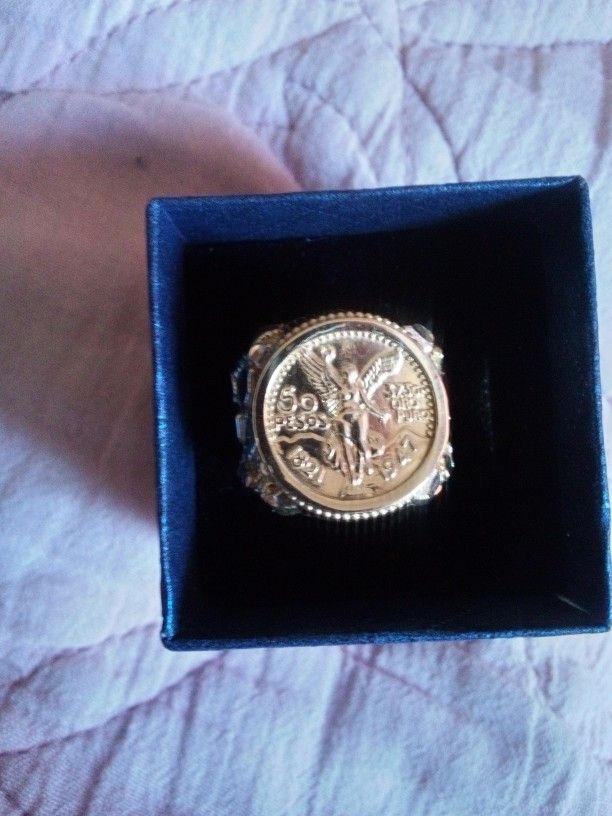 Centenario Gold Nugget Ring 10k