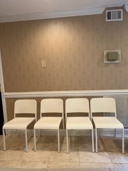 4  White Milltorp Dining Chairs