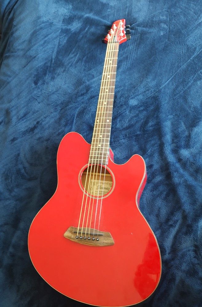 Ibanez Talman TCY15E Red Acoustic Electric Guitar With Bag