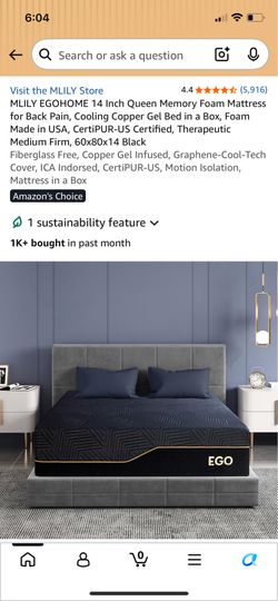 MLILY EGO 14 Inch Queen Memory Foam Mattress